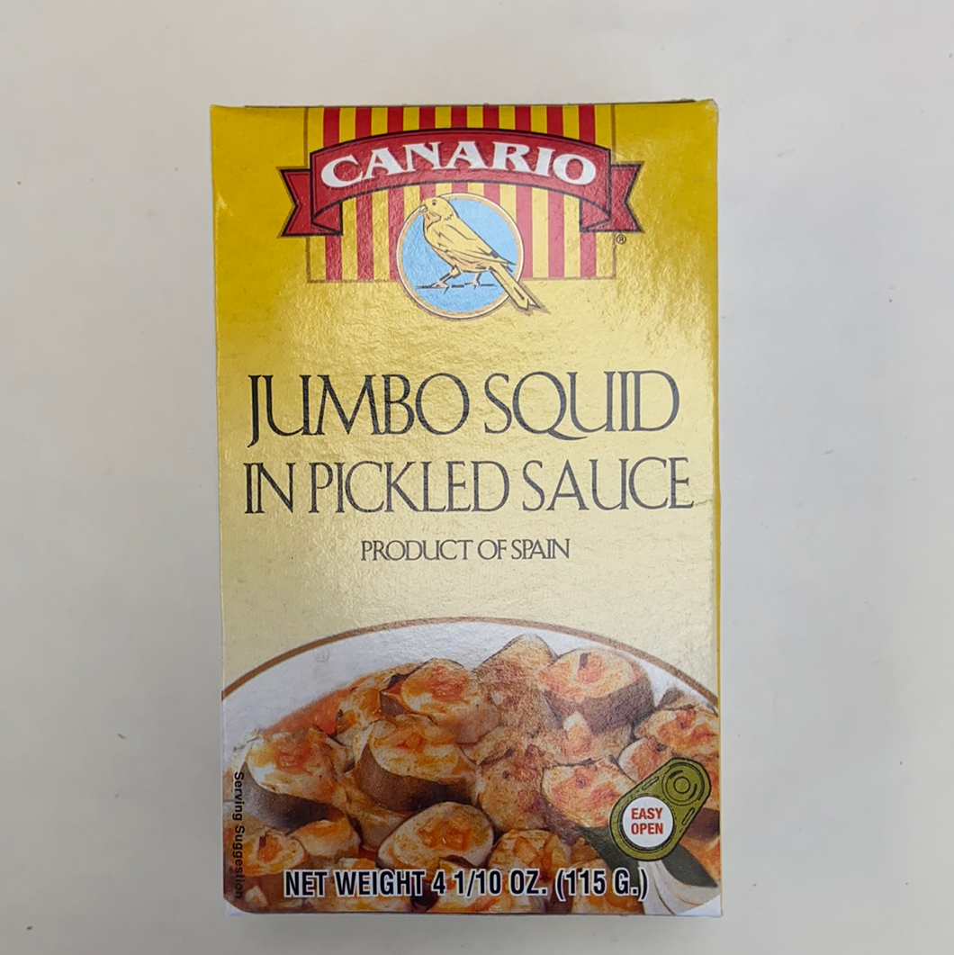 Jumbo Squids in Pickled Sauce,  Canario, 4oz