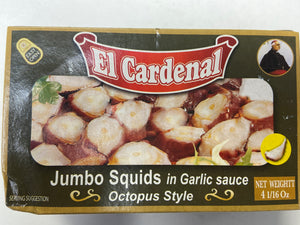 Jumbo Squids in Garlic Sauce and Oil, El Cardenal