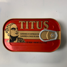 Load image into Gallery viewer, Sardines, In Soybean Oil, Chili Pepper, or Tomato Sauce, Titus