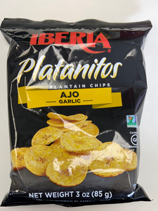 Plantain Chips, Tostones or Plantanitos Ajo Garlic, Iberia